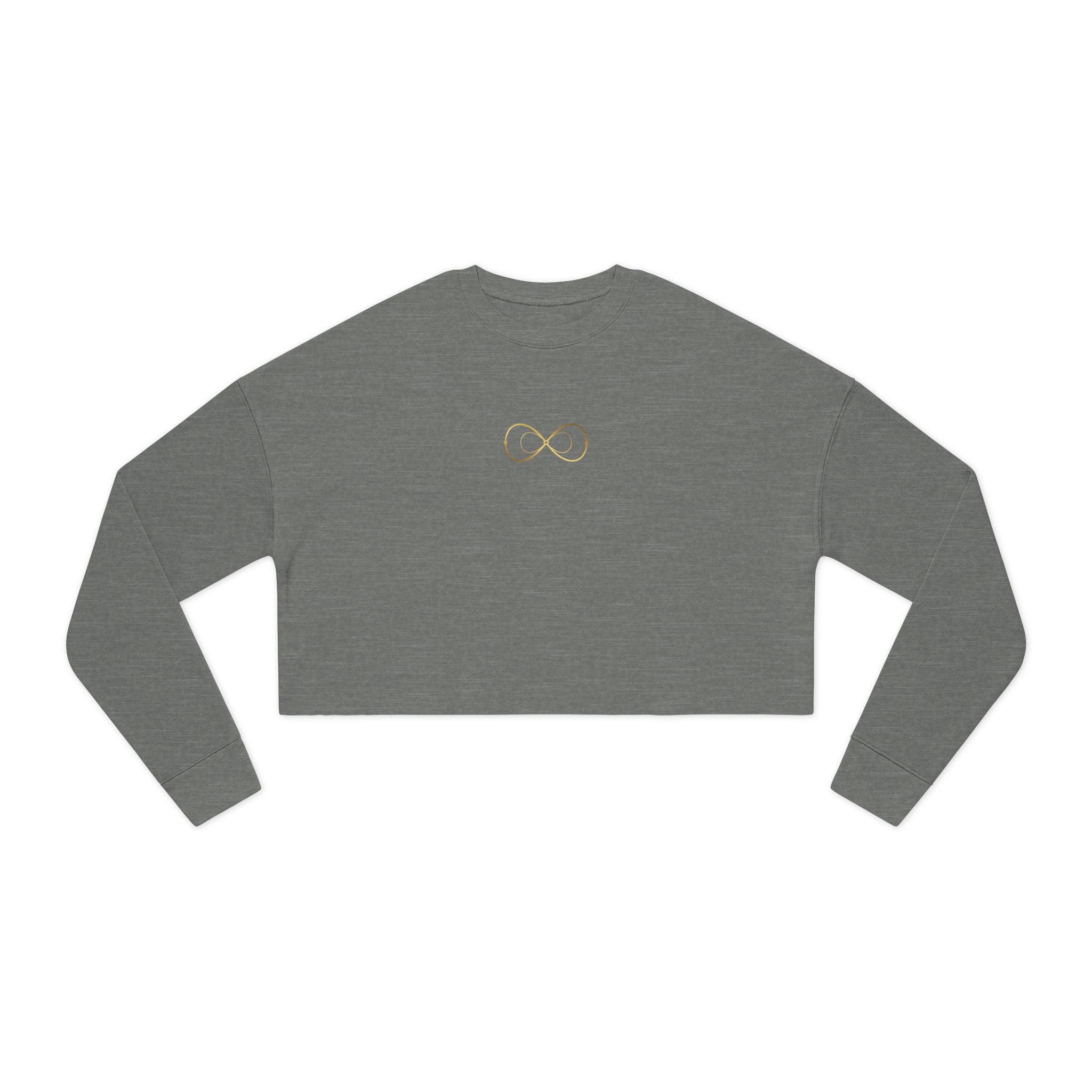 Women's Cropped Sweatshirt — Minimal Gold Infinity Logo, Casual Everyday Crop