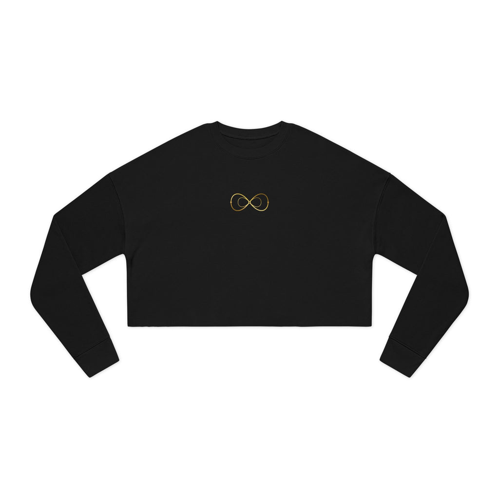 Women's Cropped Sweatshirt — Minimal Gold Infinity Logo, Casual Everyday Crop